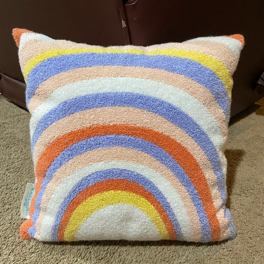 Koolaburra by Ugg Rainbow Wave Decorative Throw Pillow 14”X 14” Square Pink Salt